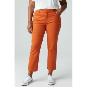Tommy Hilfiger Womens Orange Slim Fit Chino Pants Size 8 Cotton Blend